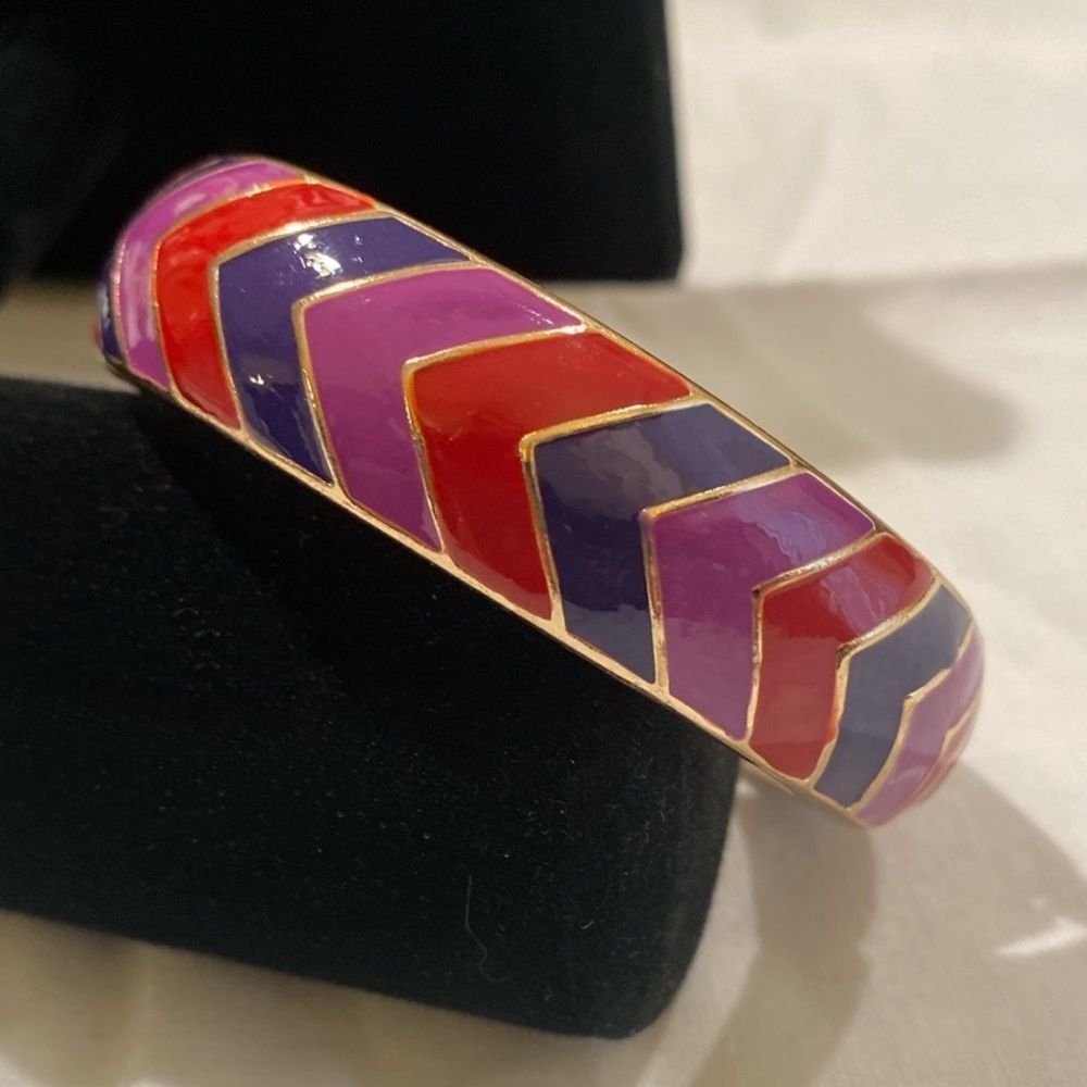Vintage Gold And Enamel Clamper Bracelet